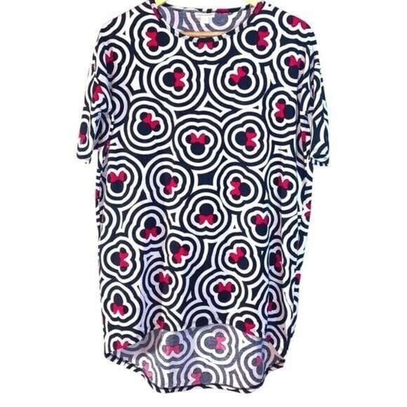 LuLaRoe Disney Minnie Mouse Irma Oversized Pullover Short Sleeve Shirt size XXS - Picture 1 of 6